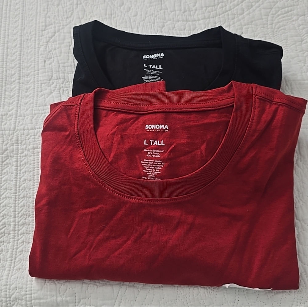 Sonoma Mens RED Essential Tee Large TALL NWT